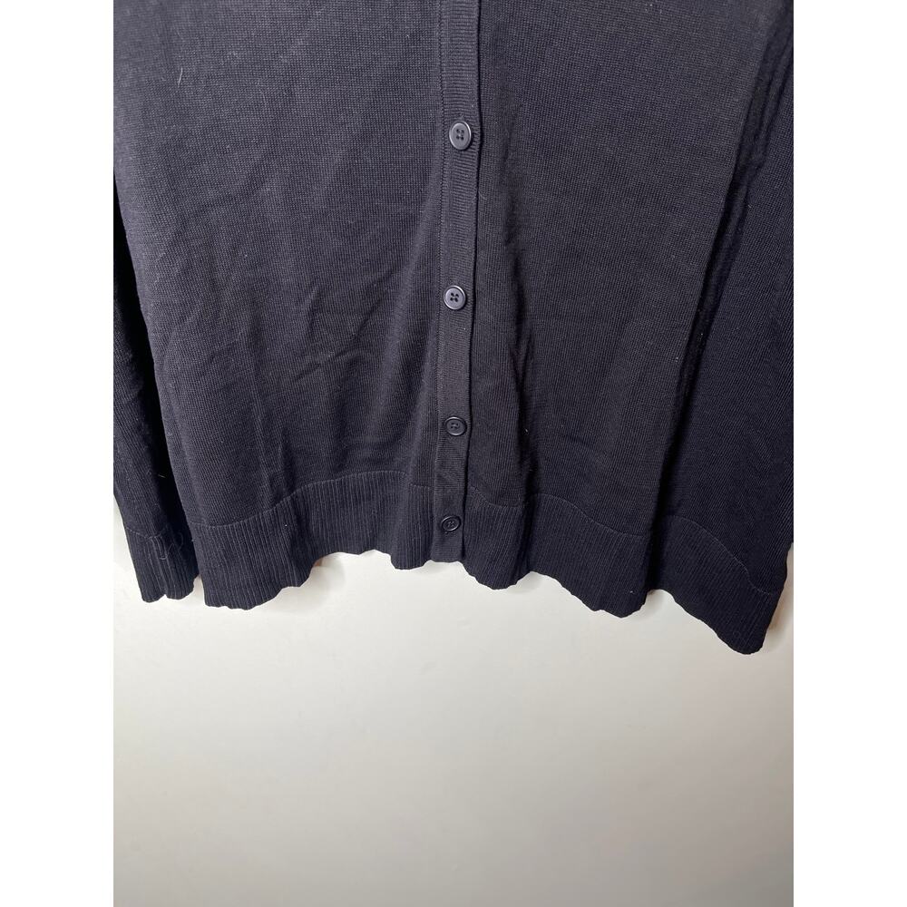 Coldwater Creek Silk Blend Black button Cardian 3X New - Picture 4 of 5